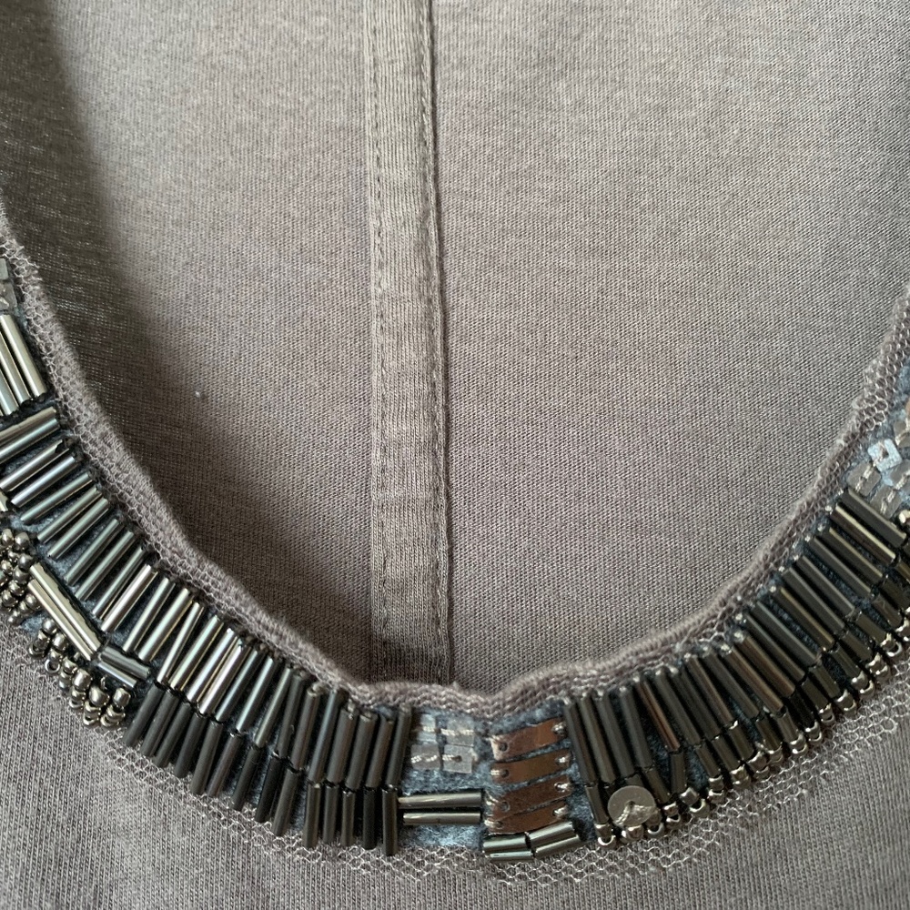 Women’s Used Size Small Grayish Taupe Beaded Gap Tank  Top